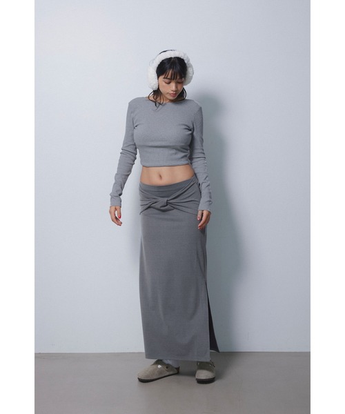 ALEXIA STAM（アリシアスタン）の「Wellness Twist Slit Skirt /ツイストスリットスカート（スカート・レディース・ブラウン/ブラック/グレー・S/M）」の8枚目の写真