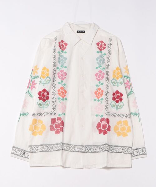 チャイハネ(チャイハネ)の「【チャイハネ】グルイムMEN'Sシャツ(シャツ/ブラウス・メンズ・ホワイト/ブラック・FREE)」の1枚目の写真