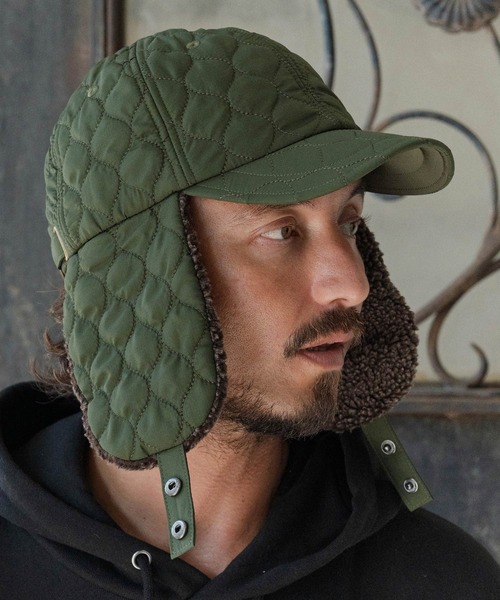 CAMBIO(カンビオ)の「mko13181-Quilted Flight Cap フライトキャップ(NF-252-BO007)(キャップ・メンズ・グレー/ブラック/ベージュ/カーキオリーブ・FREE)」の4枚目の写真