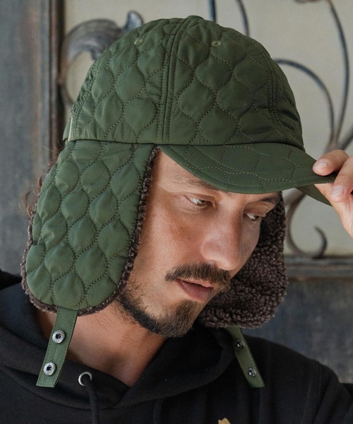CAMBIO(カンビオ)の「mko13181-Quilted Flight Cap フライトキャップ(NF-252-BO007)(キャップ・メンズ・グレー/ブラック/ベージュ/カーキオリーブ・FREE)」の7枚目の写真
