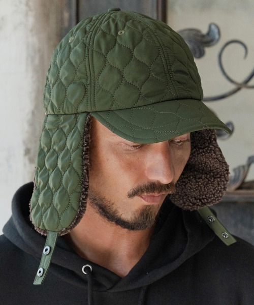 CAMBIO(カンビオ)の「mko13181-Quilted Flight Cap フライトキャップ(NF-252-BO007)(キャップ・メンズ・グレー/ブラック/ベージュ/カーキオリーブ・FREE)」の8枚目の写真