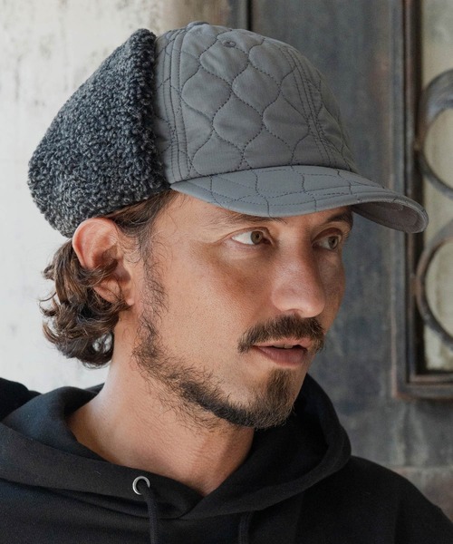 CAMBIO(カンビオ)の「mko13181-Quilted Flight Cap フライトキャップ(NF-252-BO007)(キャップ・メンズ・グレー/ブラック/ベージュ/カーキオリーブ・FREE)」の10枚目の写真