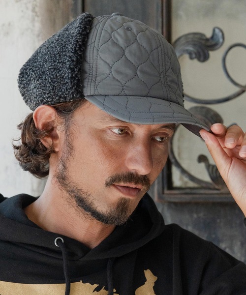 CAMBIO(カンビオ)の「mko13181-Quilted Flight Cap フライトキャップ(NF-252-BO007)(キャップ・メンズ・グレー/ブラック/ベージュ/カーキオリーブ・FREE)」の11枚目の写真