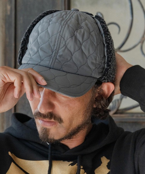 CAMBIO(カンビオ)の「mko13181-Quilted Flight Cap フライトキャップ(NF-252-BO007)(キャップ・メンズ・グレー/ブラック/ベージュ/カーキオリーブ・FREE)」の12枚目の写真