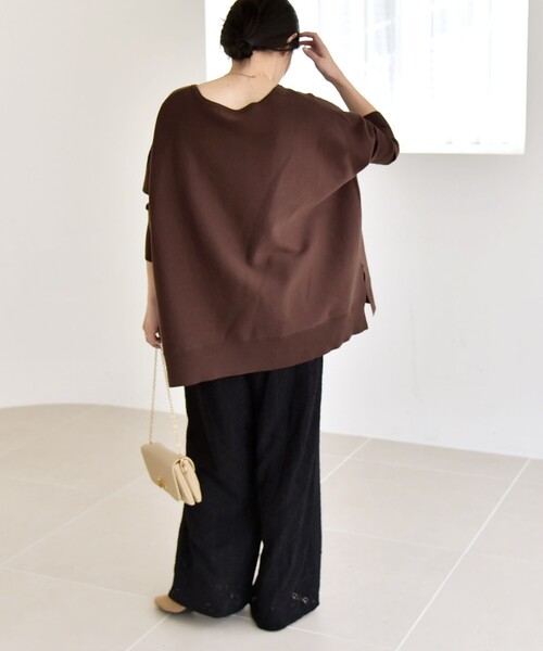 quaranciel（カランシエル）の「quaranciel:〈洗濯機可能〉フラワー レース ワイド パンツ（その他パンツ・レディース・ホワイト/ブラック・ONE SIZE）」の11枚目の写真