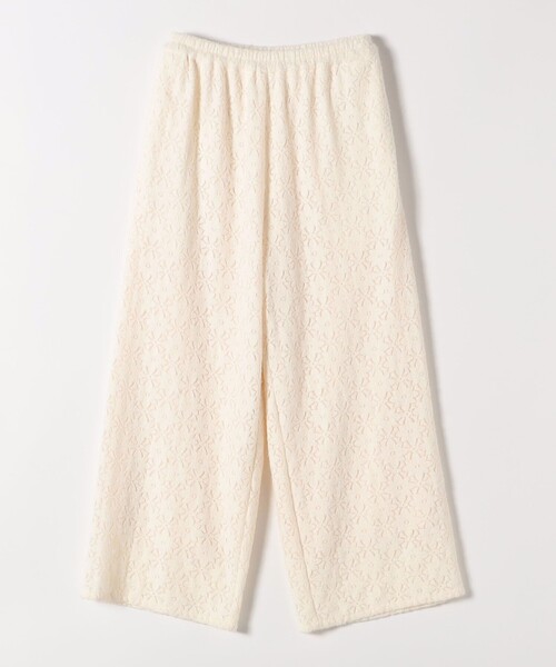 セール】quaranciel:〈洗濯機可能〉フラワー レース ワイド パンツ