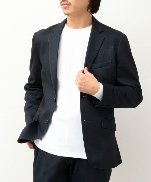 ビジカジ/セットアップ対応》ポンチプリント ジャケット（テーラード