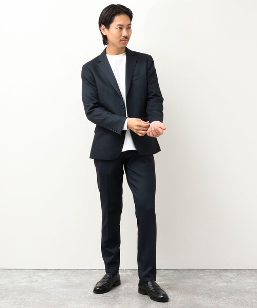 ビジカジ/セットアップ対応》ポンチプリント ジャケット（テーラード