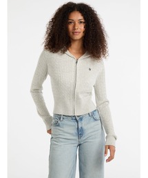 GUESS JEANS | GUESS JEANS Long Sleeves Cable Hoodie Cardi パーカー(カーディガン/ボレロ)