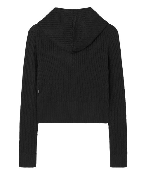 GUESS JEANS（ゲスジーンズ）の「GUESS JEANS Long Sleeves Cable Hoodie Cardi パーカー（カーディガン/ボレロ・レディース・ピンク/ブラック/グレー・X-SMALL/SMALL/MEDIUM/LARGE）」の16枚目の写真