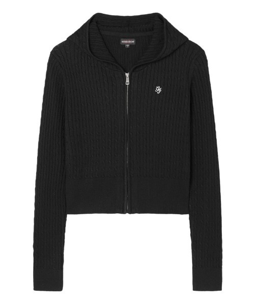 GUESS JEANS（ゲスジーンズ）の「GUESS JEANS Long Sleeves Cable Hoodie Cardi パーカー（カーディガン/ボレロ・レディース・ピンク/ブラック/グレー・X-SMALL/SMALL/MEDIUM/LARGE）」の15枚目の写真