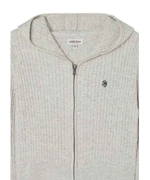 GUESS JEANS（ゲスジーンズ）の「GUESS JEANS Long Sleeves Cable Hoodie Cardi パーカー（カーディガン/ボレロ・レディース・ピンク/ブラック/グレー・X-SMALL/SMALL/MEDIUM/LARGE）」の17枚目の写真