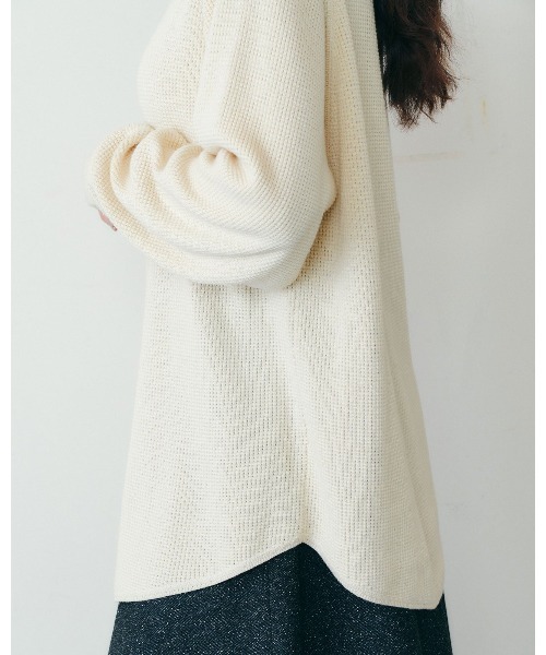 THE SHINZONE（ザ　シンゾーン）の「THE SHINZONE OC/CA WAFFLE PULLOVER KNIT 25AMSNI06（ニット/セーター・レディース・オフホワイト/カーキ/ブラック・FREE）」の4枚目の写真