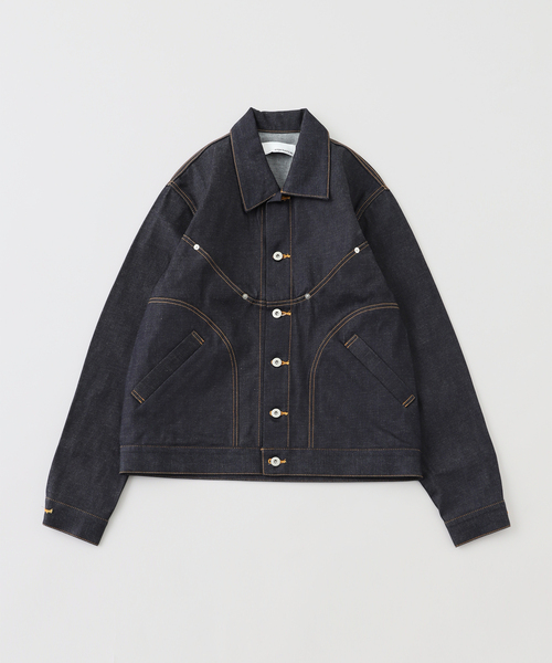 BAYCREW'S DEPO（ベイクルーズデポ）の「SAGE NATION / セイジネーション DENIM JIJI JACKET RAW / S084（デニムジャケット・メンズ・ブラック/ネイビー・MEDIUM）」の2枚目の写真