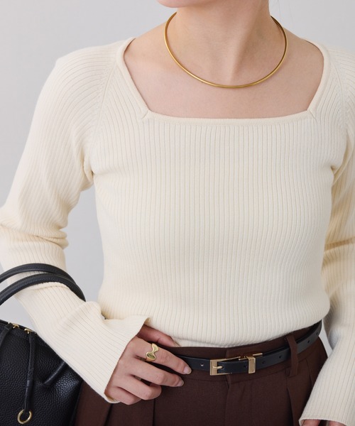 COLLAGE GALLARDAGALANTE 深スクエアリブニット COLLAGE GALLARDAGALANTE｜深スクエアリブニット | Rakuten Fashion