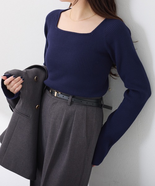 新品✨ COLLAGE GALLARDAGALANTE ボタンリブニット COLLAGE GALLARDAGALANTE ニット セーター デザインネック