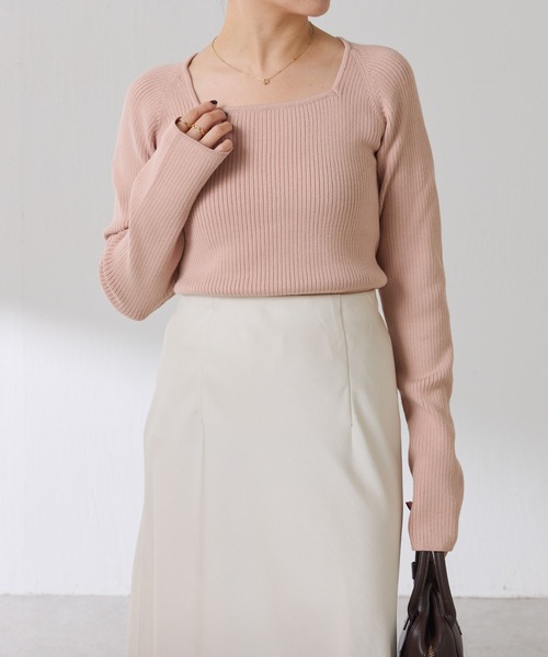 深スクエアリブニット/WEB限定カラー展開（ニット/セーター