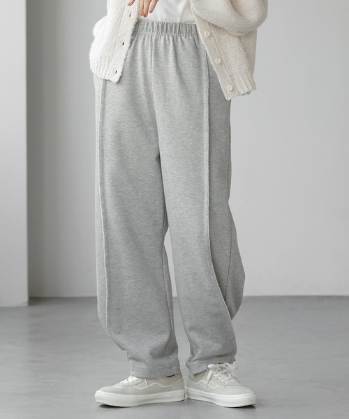 セール】2WAY裾スナップ付きスウェットパンツ/カーブパンツ