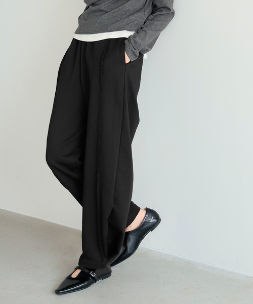 itto...(イット)の「2WAY裾スナップ付きスウェットパンツ/カーブパンツ・ストレートパンツ(スウェットパンツ・レディース・杢グレー/ブラック・M)」の12枚目の写真