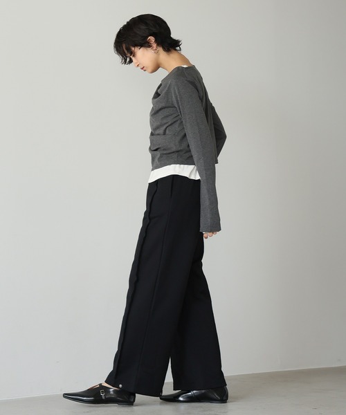 itto...(イット)の「2WAY裾スナップ付きスウェットパンツ/カーブパンツ・ストレートパンツ(スウェットパンツ・レディース・杢グレー/ブラック・M)」の18枚目の写真