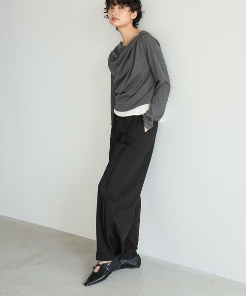 itto...(イット)の「2WAY裾スナップ付きスウェットパンツ/カーブパンツ・ストレートパンツ(スウェットパンツ・レディース・杢グレー/ブラック・M)」の19枚目の写真