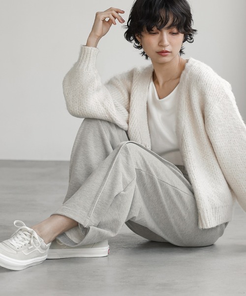 itto...(イット)の「2WAY裾スナップ付きスウェットパンツ/カーブパンツ・ストレートパンツ(スウェットパンツ・レディース・杢グレー/ブラック・M)」の9枚目の写真