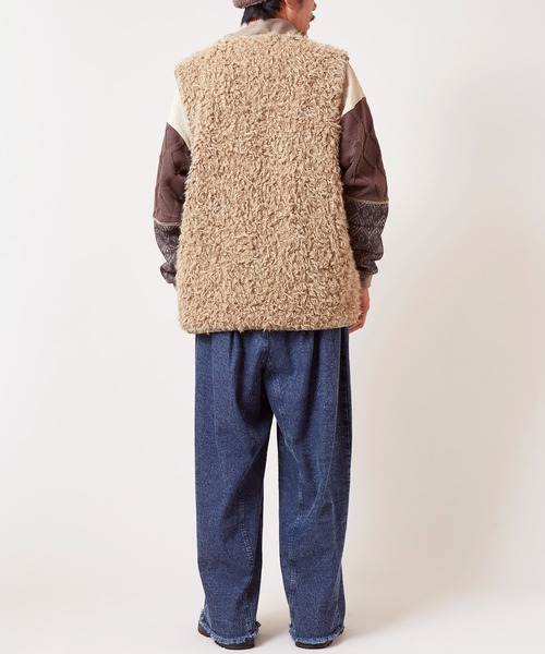 チャイハネ（チャイハネ）の「【チャイハネ】モケリプードルファーMEN'Sベスト（ベスト・メンズ・ブラック/グレー/ライトベージュ・FREE）」の8枚目の写真