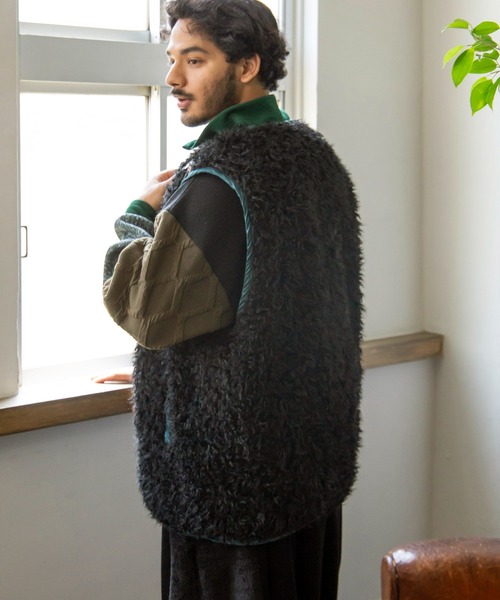 セール】【チャイハネ】モケリプードルファーMEN'Sベスト（ベスト