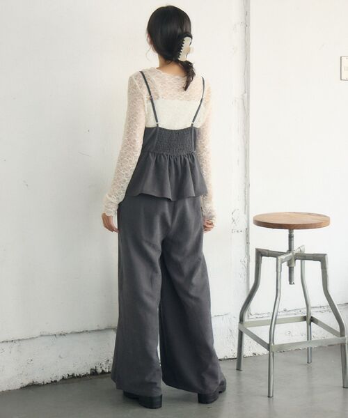RETRO GIRL(レトロガール)の「ペプラムビスチェサロペット(サロペット/オーバーオール・レディース・ベージュ/チャコールグレー/ブラウン・FREE)」の9枚目の写真