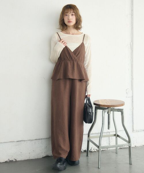 RETRO GIRL(レトロガール)の「ペプラムビスチェサロペット(サロペット/オーバーオール・レディース・ベージュ/チャコールグレー/ブラウン・FREE)」の16枚目の写真