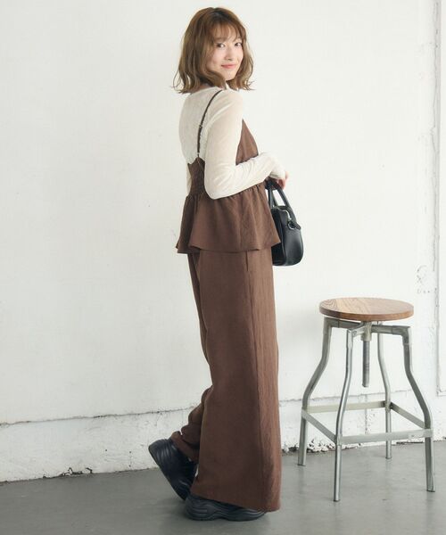 RETRO GIRL(レトロガール)の「ペプラムビスチェサロペット(サロペット/オーバーオール・レディース・ベージュ/チャコールグレー/ブラウン・FREE)」の17枚目の写真