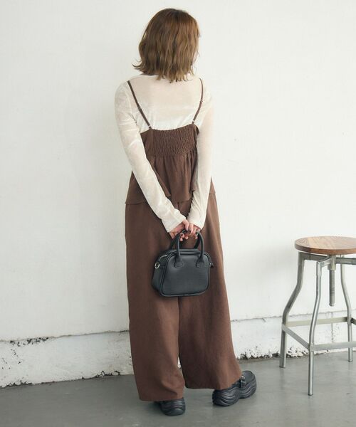 RETRO GIRL(レトロガール)の「ペプラムビスチェサロペット(サロペット/オーバーオール・レディース・ベージュ/チャコールグレー/ブラウン・FREE)」の18枚目の写真