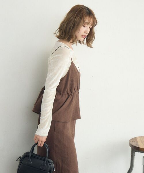 RETRO GIRL(レトロガール)の「ペプラムビスチェサロペット(サロペット/オーバーオール・レディース・ベージュ/チャコールグレー/ブラウン・FREE)」の21枚目の写真