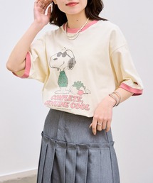 【FRUIT OF THE LOOM】FRUIT OF THE LOOM x PEANUTS スヌーピー ヴィンテージ風リンガーTシャツ