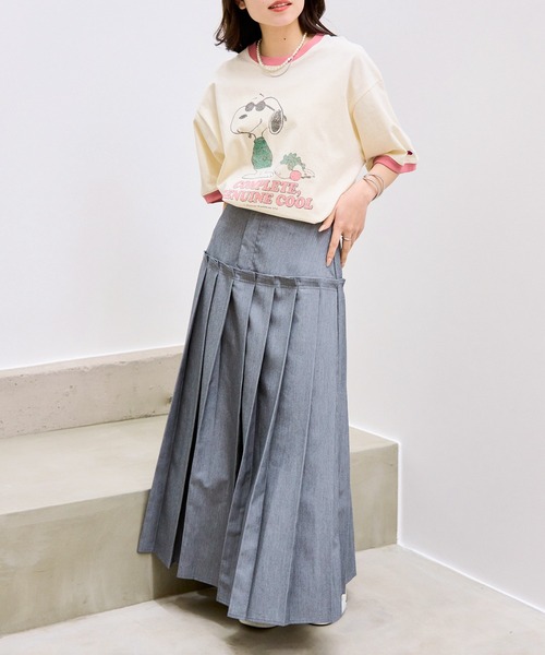 FRUIT OF THE LOOM（フルーツオブザルーム）の「【FRUIT OF THE LOOM】FRUIT OF THE LOOM x PEANUTS スヌーピー ヴィンテージ風リンガーTシャツ（Tシャツ/カットソー・レディース・チャコールグレー/ピンク/パープル/サックスブルー・S/M/L）」の13枚目の写真
