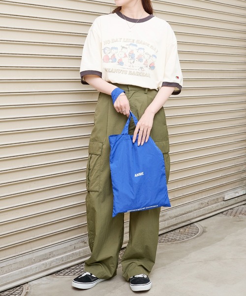 FRUIT OF THE LOOM（フルーツオブザルーム）の「【FRUIT OF THE LOOM】FRUIT OF THE LOOM x PEANUTS スヌーピー ヴィンテージ風リンガーTシャツ（Tシャツ/カットソー・レディース・チャコールグレー/ピンク/パープル/サックスブルー・S/M/L）」の10枚目の写真