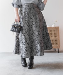 DOLCE&GABBANA ジャガード 花柄 スカート ブラック系 40 コカ coca レトロフラワーギャザースカート （Black