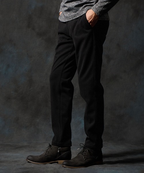 HIDEAWAYS NICOLE(ハイダウェイニコル)の「ダブルフェイス イージースラックス(スラックス・メンズ・ブラック/ライトグレー/グレー・MEDIUM/SMALL/X-LARGE/LARGE)」の1枚目の写真