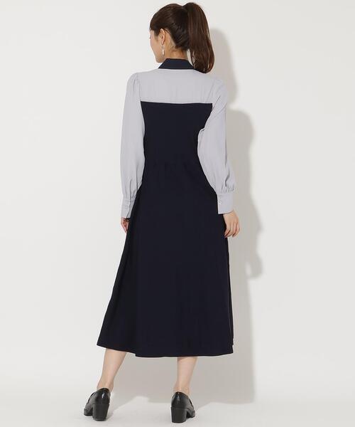 AND COUTURE(アンドクチュール)の「ニットビスチェ風リボンタイワンピース(ワンピース・レディース・ネイビー/ブラック・FREE)」の16枚目の写真