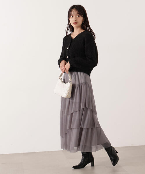 PROPORTION BODY DRESSING（プロポーションボディドレッシング）の「＜Ｅ＞エアリーティアードスカート / 1215227100（スカート・レディース・ホワイト/ダークグレー・MEDIUM/P/S）」の22枚目の写真