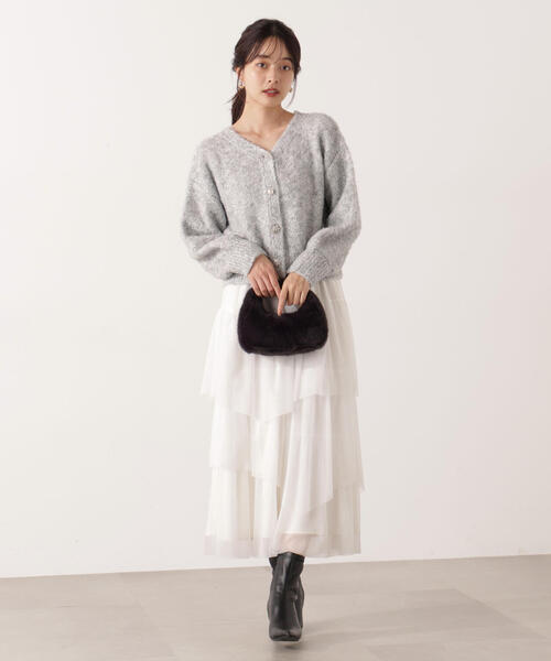 PROPORTION BODY DRESSING（プロポーションボディドレッシング）の「＜Ｅ＞エアリーティアードスカート / 1215227100（スカート・レディース・ホワイト/ダークグレー・MEDIUM/P/S）」の7枚目の写真