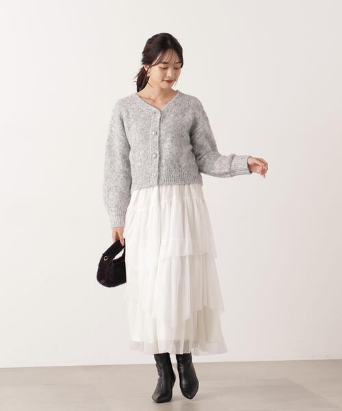 PROPORTION BODY DRESSING（プロポーションボディドレッシング）の「＜Ｅ＞エアリーティアードスカート / 1215227100（スカート・レディース・ホワイト/ダークグレー・MEDIUM/P/S）」の8枚目の写真