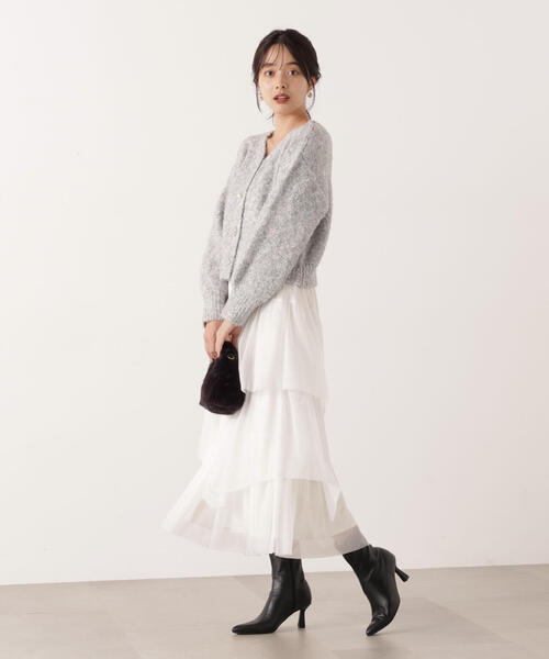PROPORTION BODY DRESSING（プロポーションボディドレッシング）の「＜Ｅ＞エアリーティアードスカート / 1215227100（スカート・レディース・ホワイト/ダークグレー・MEDIUM/P/S）」の9枚目の写真