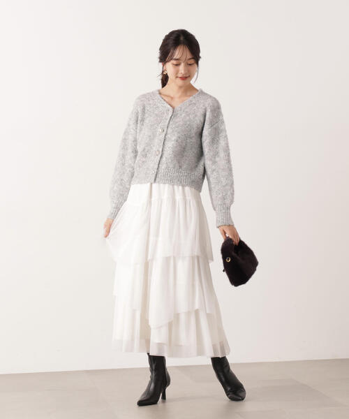PROPORTION BODY DRESSING（プロポーションボディドレッシング）の「＜Ｅ＞エアリーティアードスカート / 1215227100（スカート・レディース・ホワイト/ダークグレー・MEDIUM/P/S）」の10枚目の写真