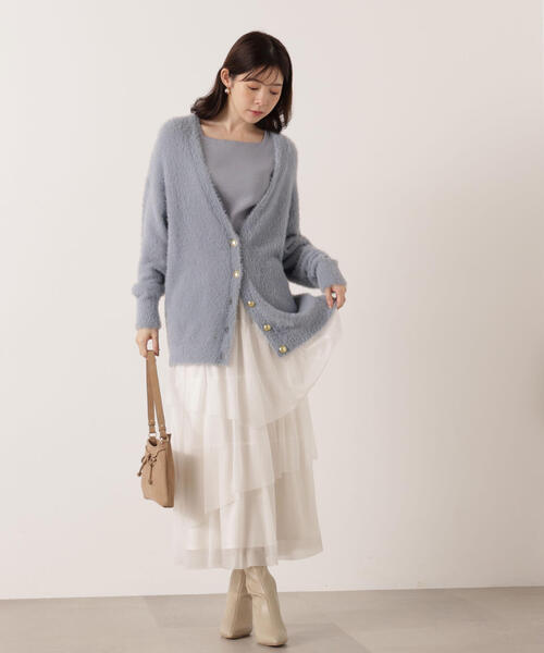 PROPORTION BODY DRESSING（プロポーションボディドレッシング）の「＜Ｅ＞エアリーティアードスカート / 1215227100（スカート・レディース・ホワイト/ダークグレー・MEDIUM/P/S）」の11枚目の写真