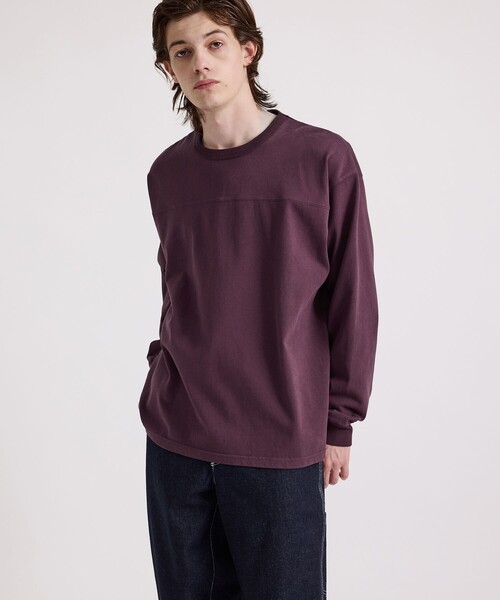 Saturdays NYC（サタデーズ ニューヨークシティ ）の「Varsity Relaxed LS Tee（Tシャツ/カットソー・メンズ・チャコールグレー/オフホワイト/ワイン・S/L/M/X-SMALL）」の6枚目の写真