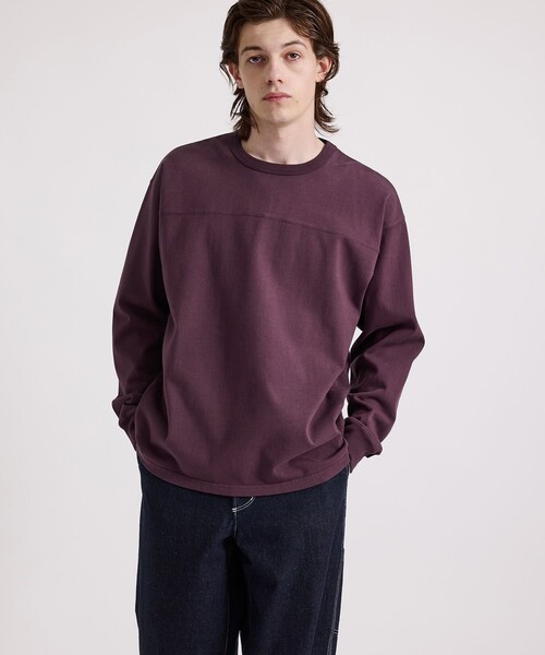 Saturdays NYC（サタデーズ ニューヨークシティ ）の「Varsity Relaxed LS Tee（Tシャツ/カットソー・メンズ・チャコールグレー/オフホワイト/ワイン・S/L/M/X-SMALL）」の3枚目の写真