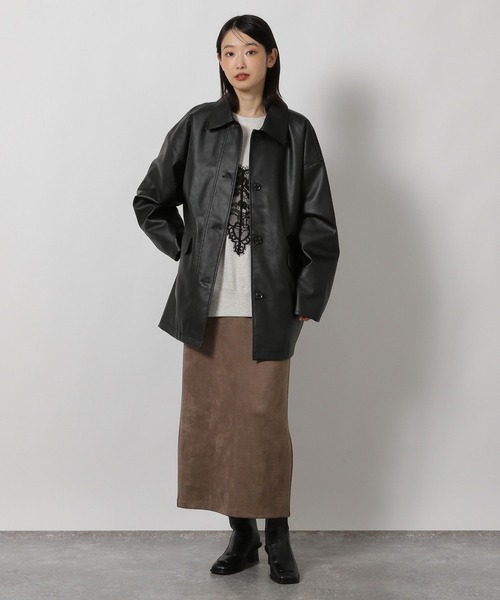 LAKOLE（ラコレ）の「レースドッキングスウェット / 605433（スウェット・レディース・バーガンディー/オートミール/チャコール・FREE）」の9枚目の写真