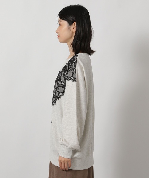 LAKOLE（ラコレ）の「レースドッキングスウェット / 605433（スウェット・レディース・バーガンディー/オートミール/チャコール・FREE）」の16枚目の写真