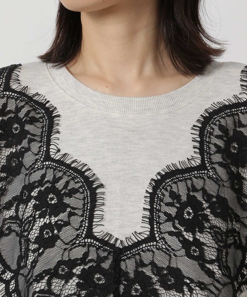 LAKOLE（ラコレ）の「レースドッキングスウェット / 605433（スウェット・レディース・バーガンディー/オートミール/チャコール・FREE）」の18枚目の写真